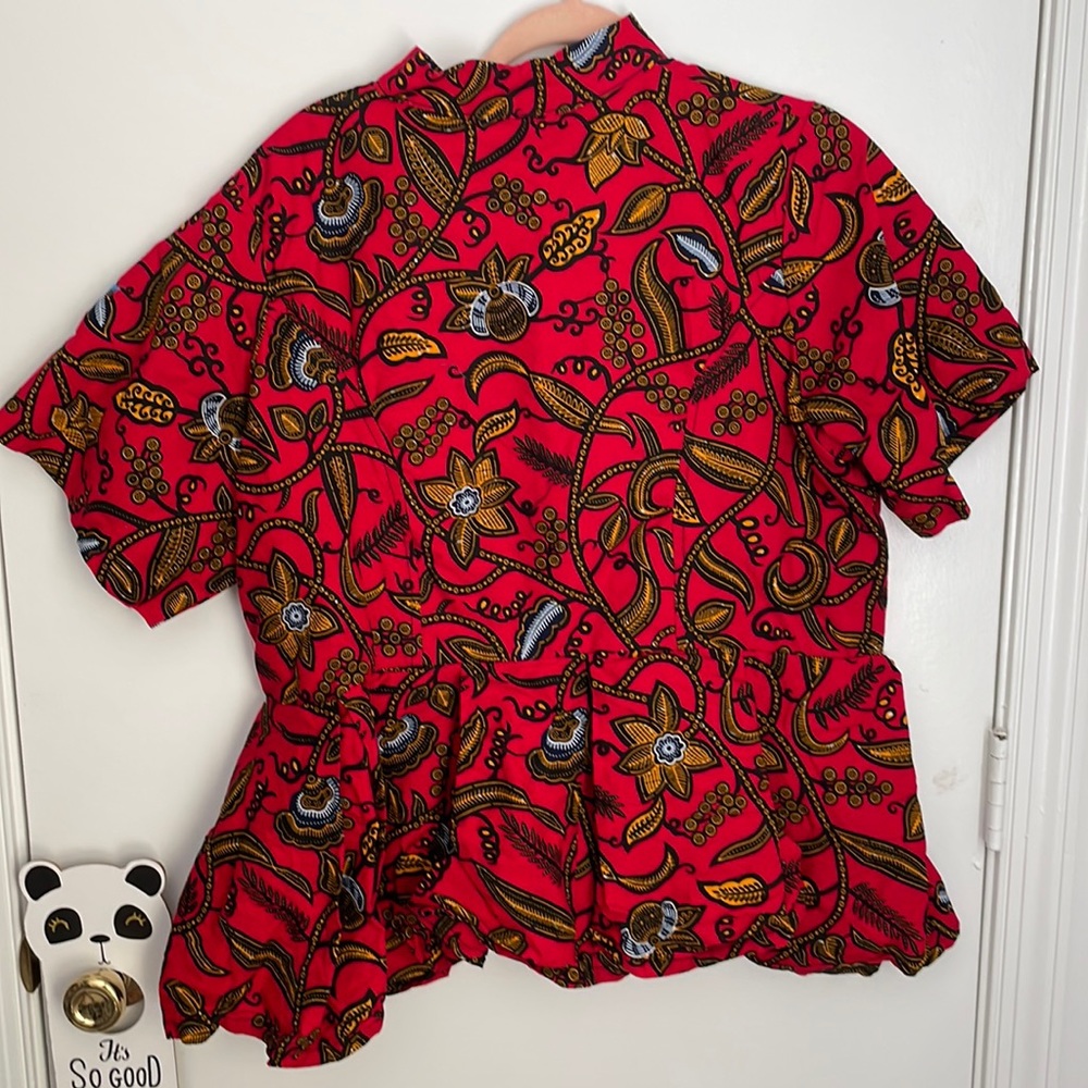 Preplum African print blouse